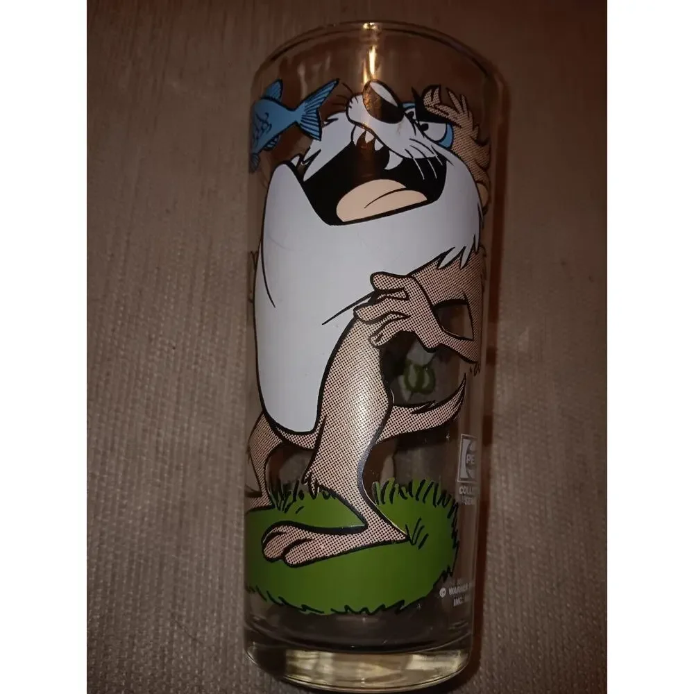 1976 Vintage Pepsi Collector Series Glass PORKY PIG and TAZ Tasmanian Devil